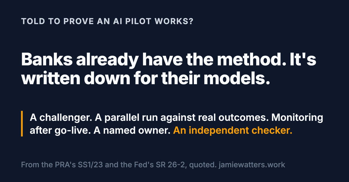 Banks already have a method for checking AI works. Four steps to steal it from their model-risk teams